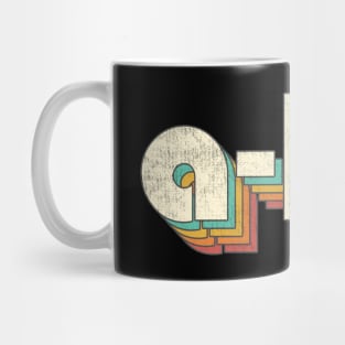 Retro Vintage A-Ha Rainbow Letters Distressed Style Mug